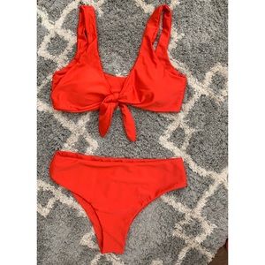 Zaful Red Front Tie Bikini🌸